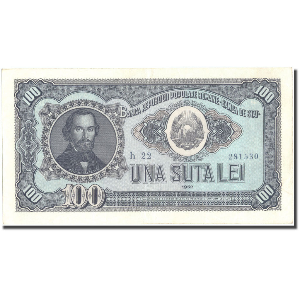 Geldschein, Rumänien, 100 Lei, 1952, KM:90b, VZ