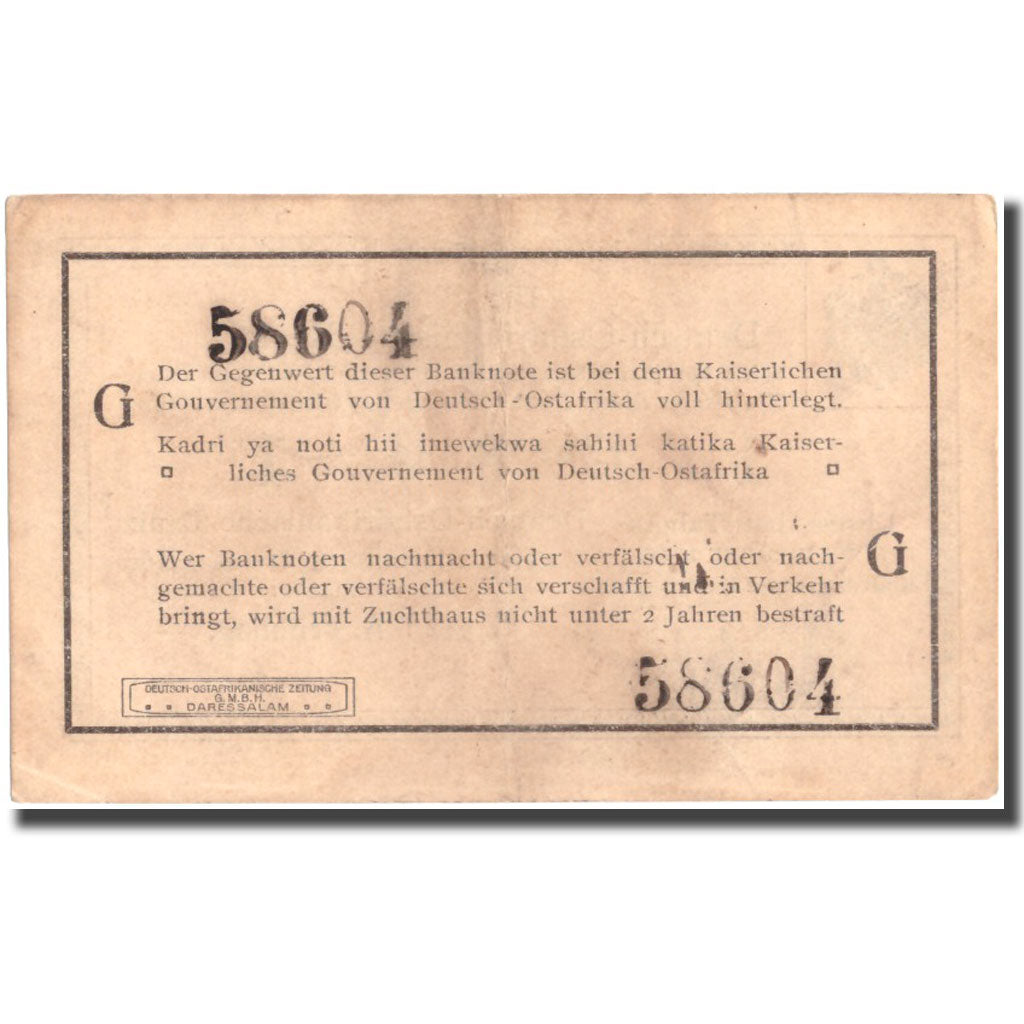 Banknote, GERMAN EAST AFRICA, 1 Rupie, 1915, 1915-11-01, KM:11b, AU(55-58)