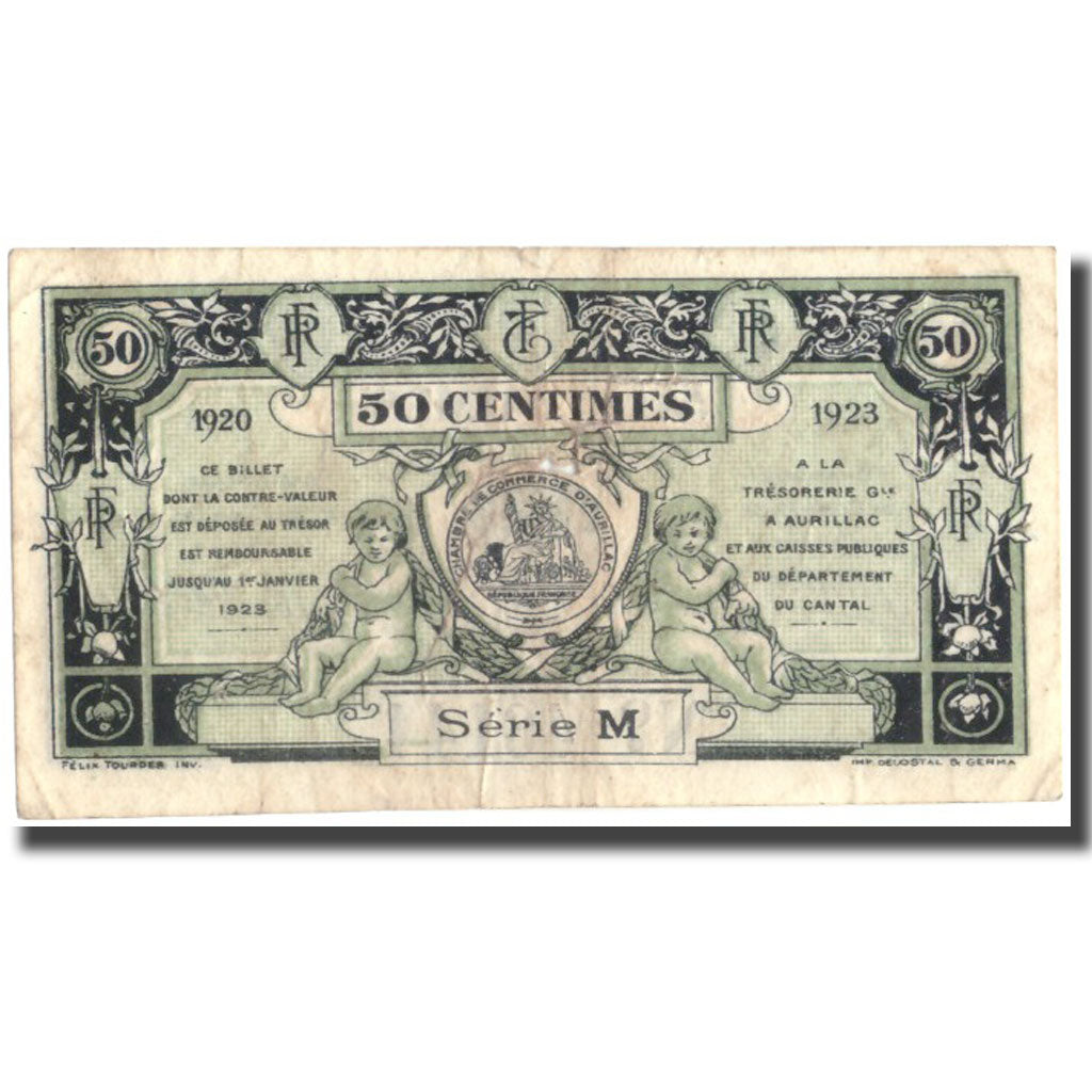 Francia, Aurillac, 50 Centimes, 1920-1923, MB+, Pirot:16-14