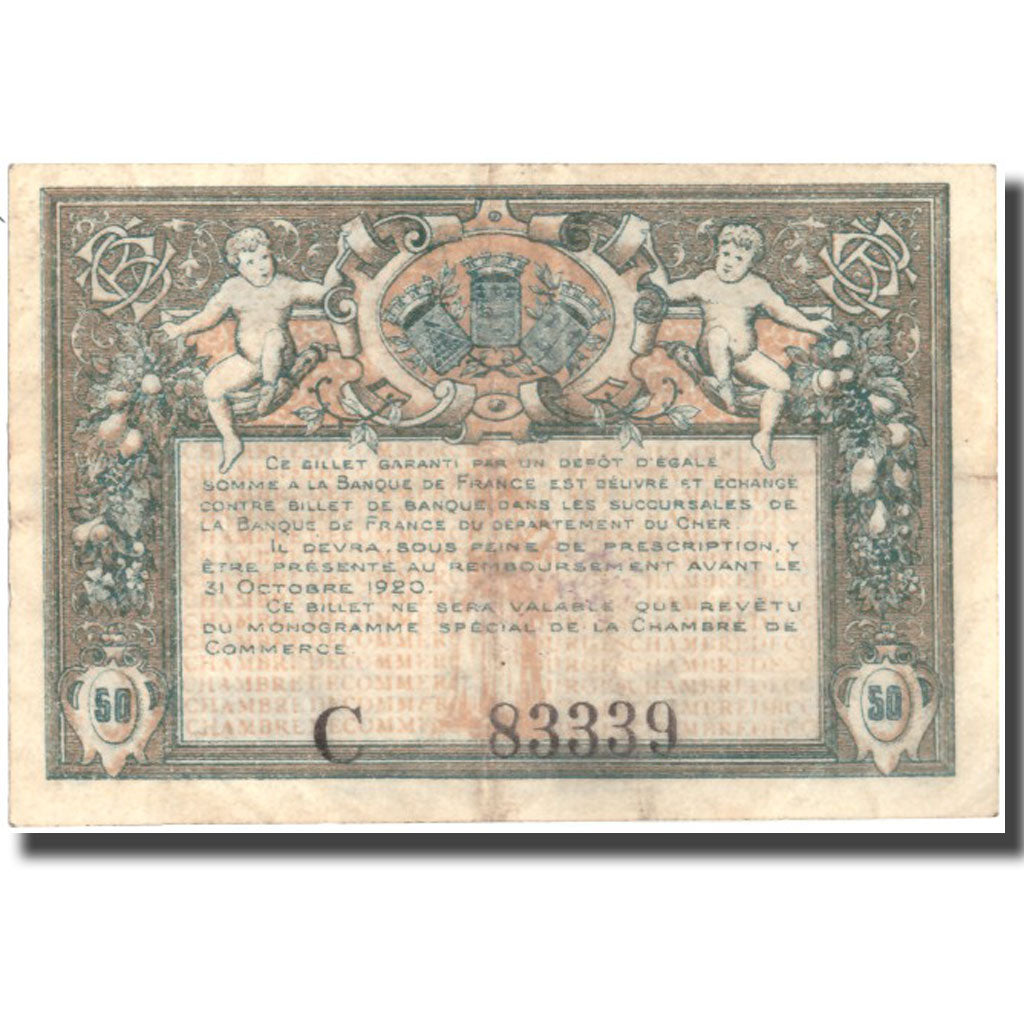 France, Bourges, 50 Centimes, 1915, EF(40-45), Pirot:32-1