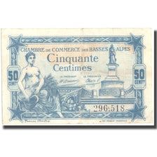 France, Basses-Alpes, 50 Centimes, 1917, AU(50-53), Pirot:20-1