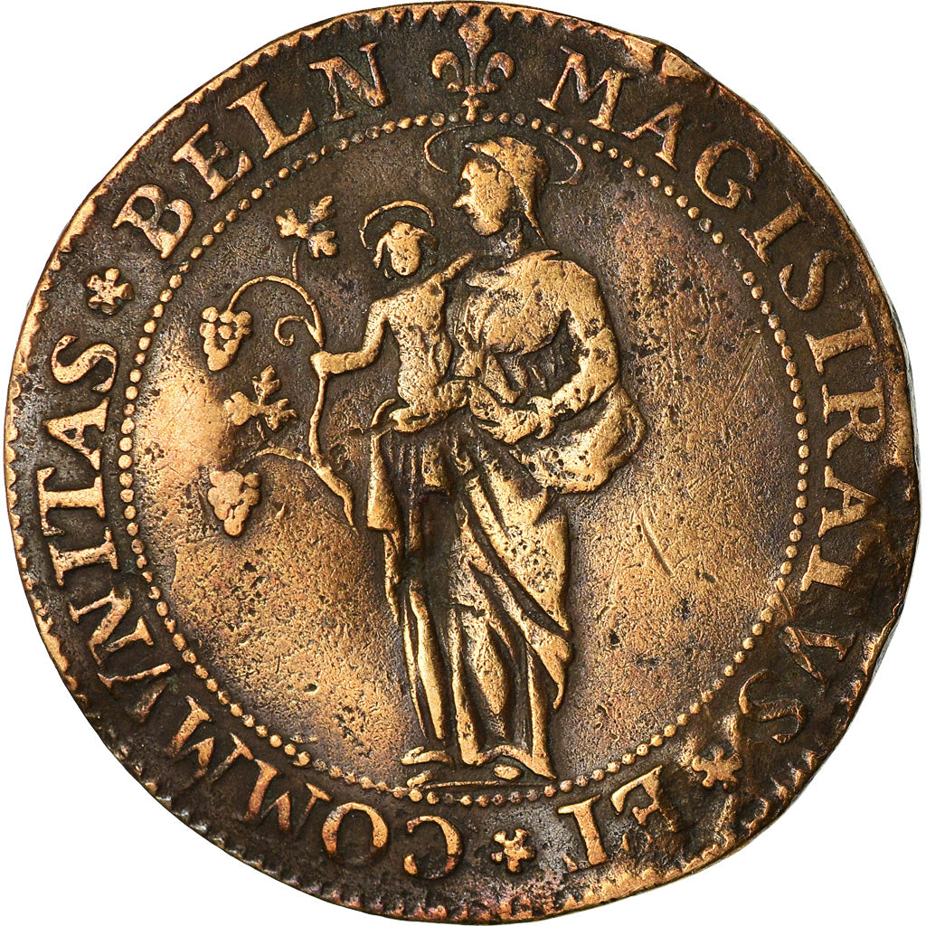 France, Jeton, Etienne de la Mare, Maire de Beaune, History, 1654, TB+, Cuivre