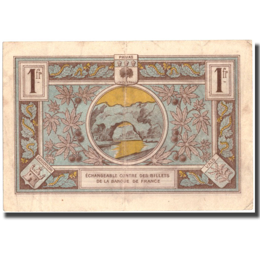 France, Aubenas, 1 Franc, 1921, UNC(60-62), Pirot:44-2