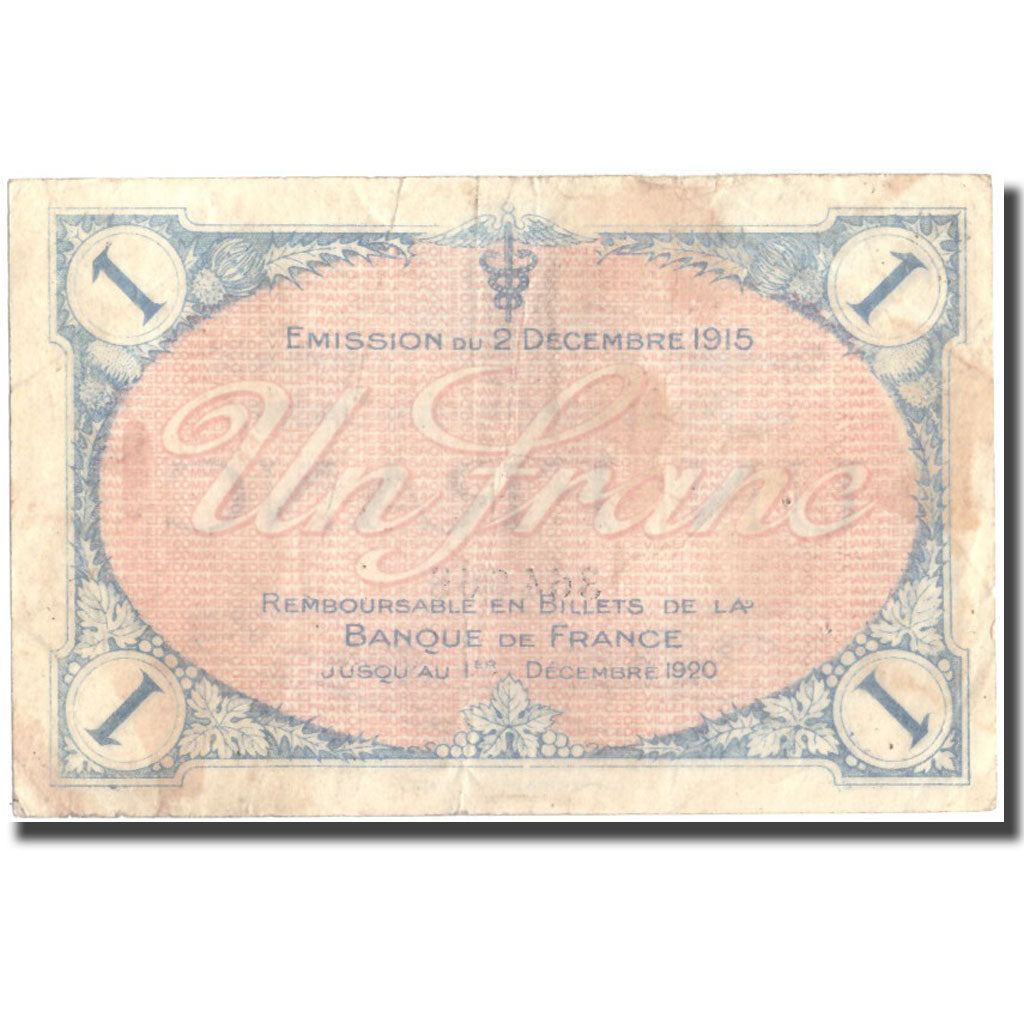 France, Villefranche-sur-Saône, 1 Franc, 1915, TB, Pirot:129-04