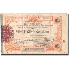 France, Laon, 25 Centimes, 1915, VF(30-35), Pirot:02-1300