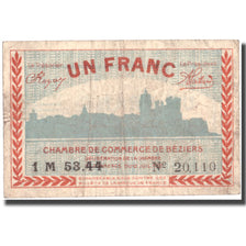 France, Béziers, 1 Franc, 1921, EF(40-45), Pirot:27-33