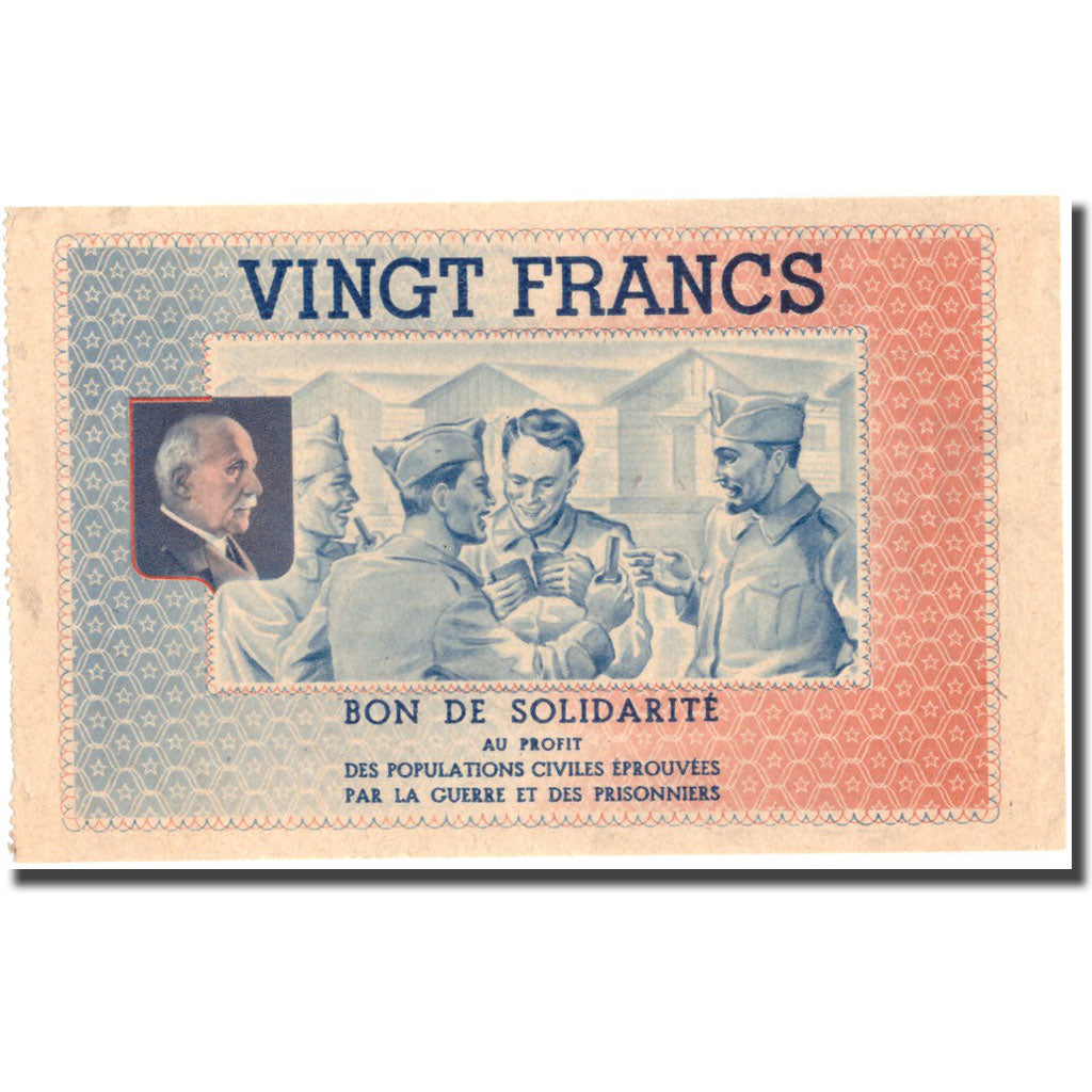France, Bon de Solidarité, 20 Francs, 1941, UNC(63)