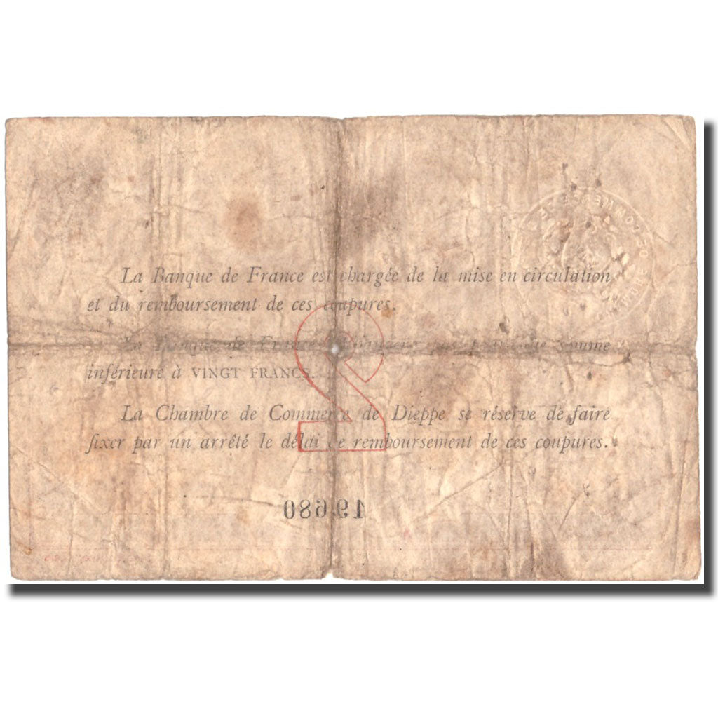 France, Dieppe, 2 Francs, 1918, VF(20-25)