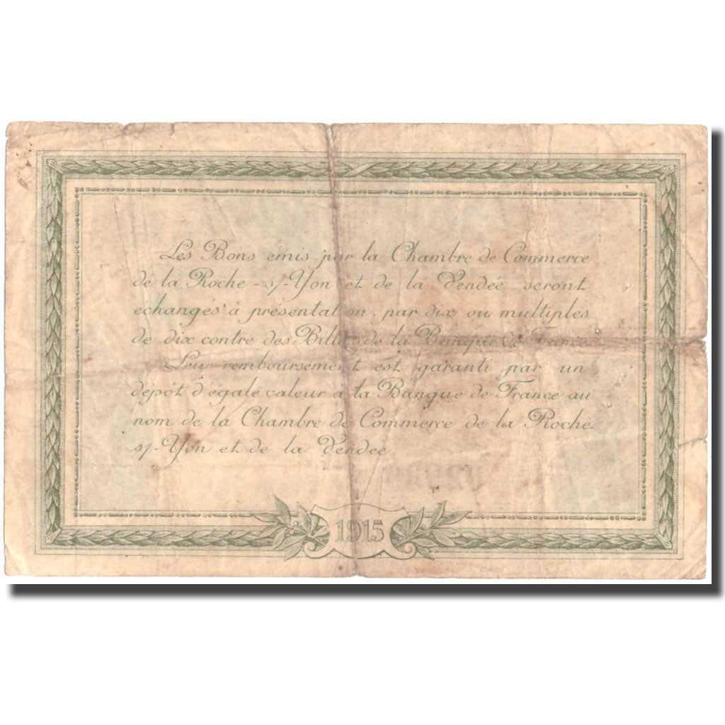 France, La Roche-sur-Yon, 2 Francs, 1915, VF(20-25)