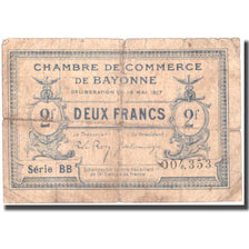 France, Bayonne, 2 Francs, 1917, TB, Pirot:21-36