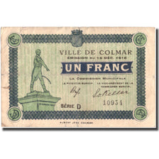 France, Colmar, 1 Franc, 1918, VF(30-35), Pirot:130-3