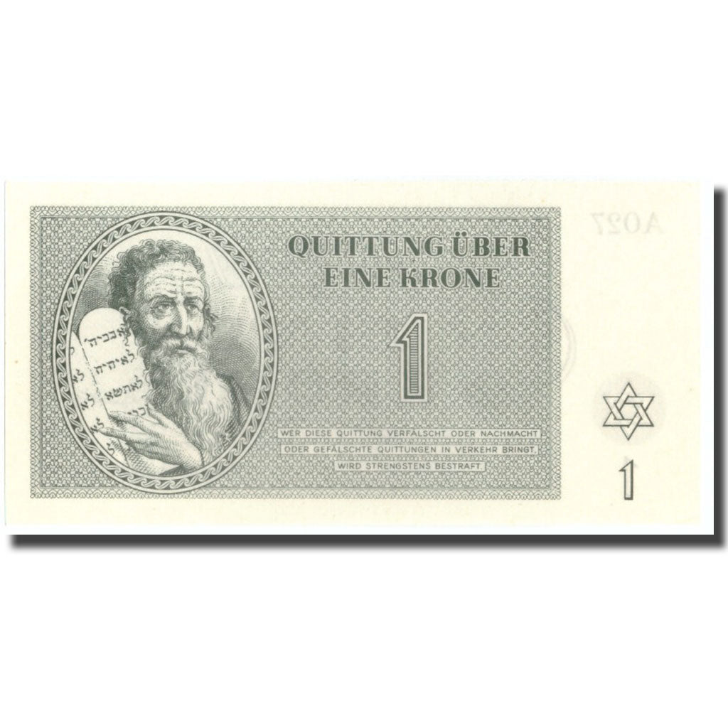 Banknote, Czechoslovakia, 1 Krone, personnage, 1943, 1943-01-01, UNC(65-70)