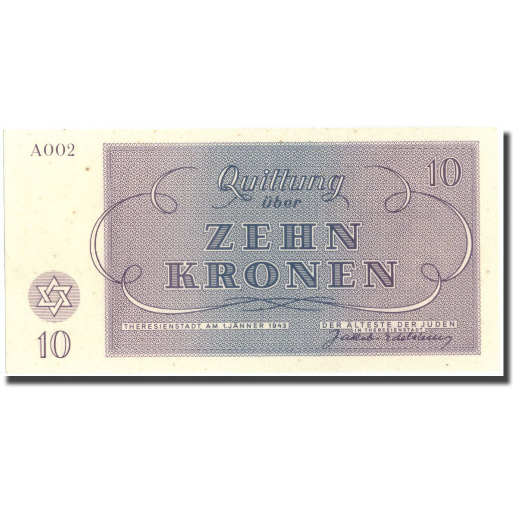 Banknote, Czechoslovakia, 10 Kronen, personnage, 1943, 1943-01-01, UNC(63)