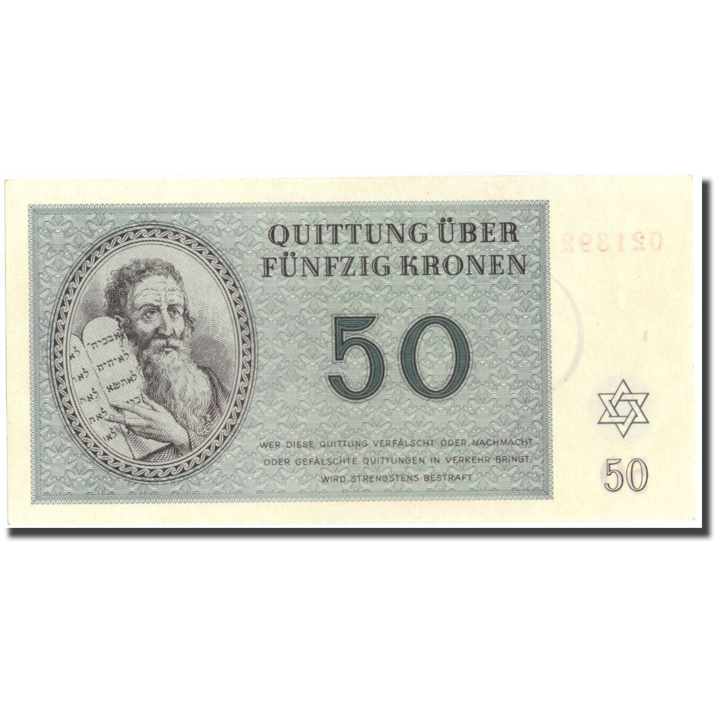 Banknote, Czechoslovakia, 50 Kronen, personnage, 1943, 1943-01-01, UNC(65-70)