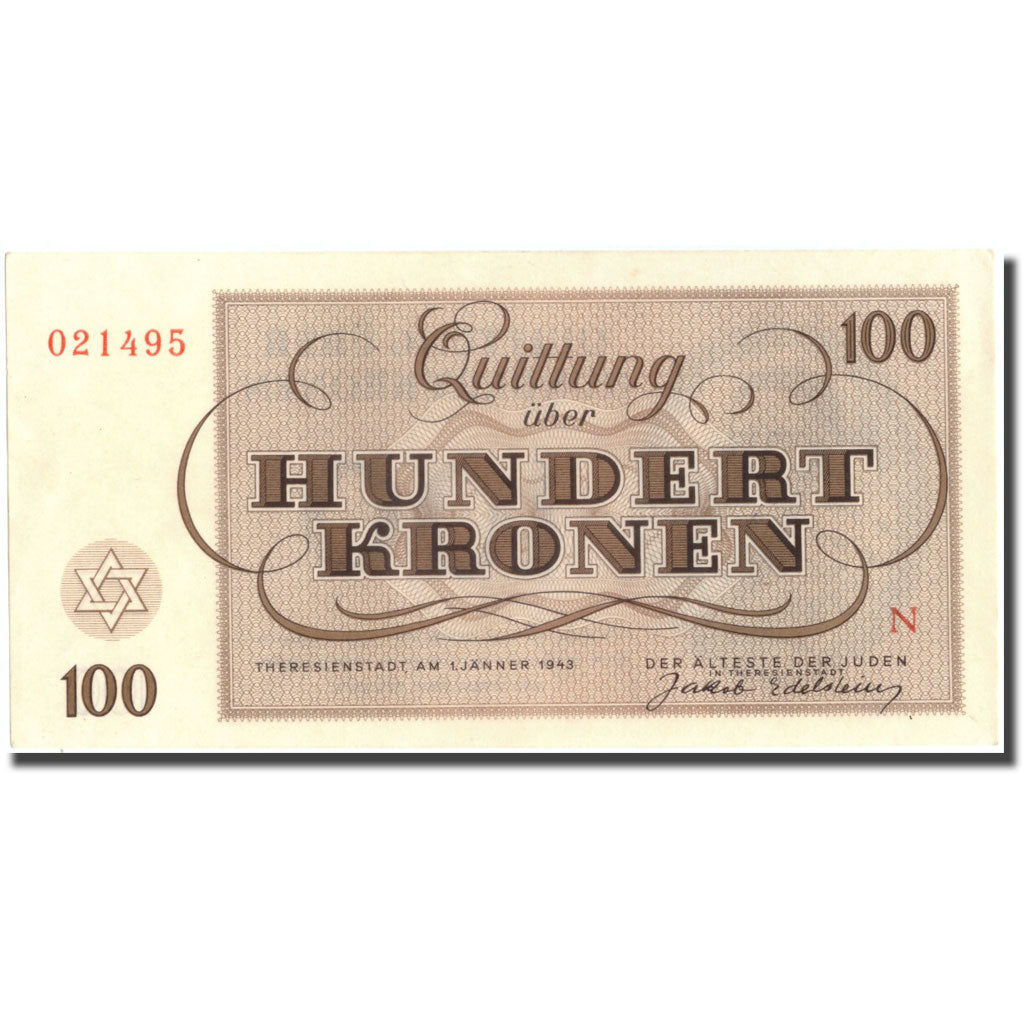 Banknote, Czechoslovakia, 100 Kronen, personnage, 1943, 1943-01-01, UNC(65-70)