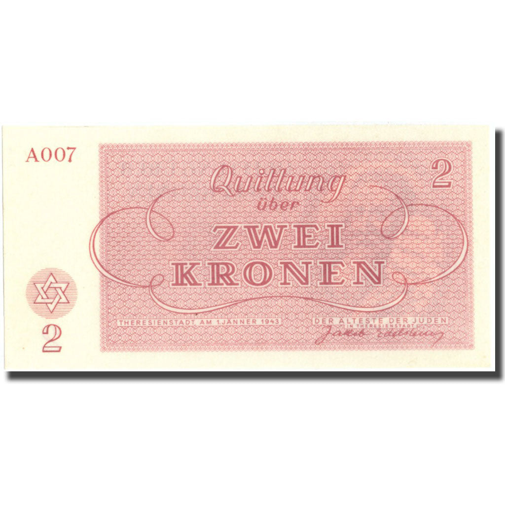Banknote, Czechoslovakia, 2 Kronen, personnage, 1943, 1943-01-01, UNC(65-70)