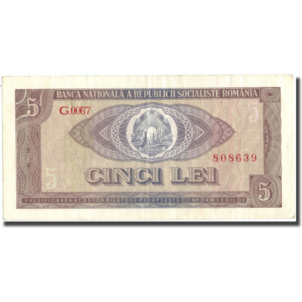 Geldschein, Rumänien, 5 Lei, Undated (1966), KM:93a, SS