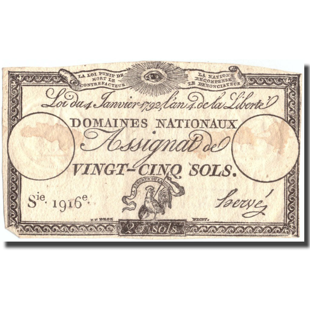 France, 25 Sols, 1792, 1792-01-04, EF(40-45), KM:A55