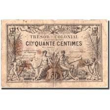 Banknot, Reunion, 50 Centimes, 1879, 1879-05-02, VF(20-25)