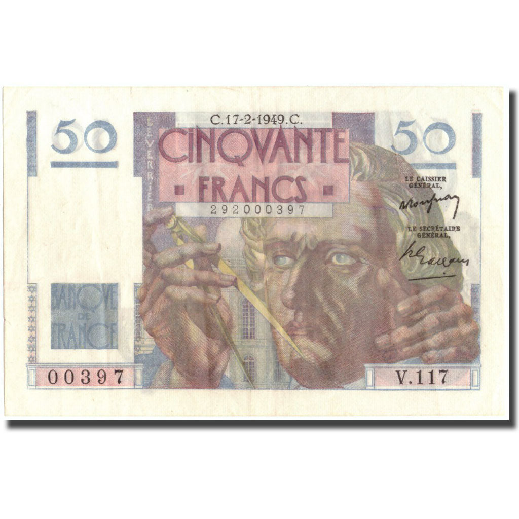 Francia, 50 Francs, 50 F 1946-1951 ''Le Verrier'', 1949, 1949-02-17, BB+