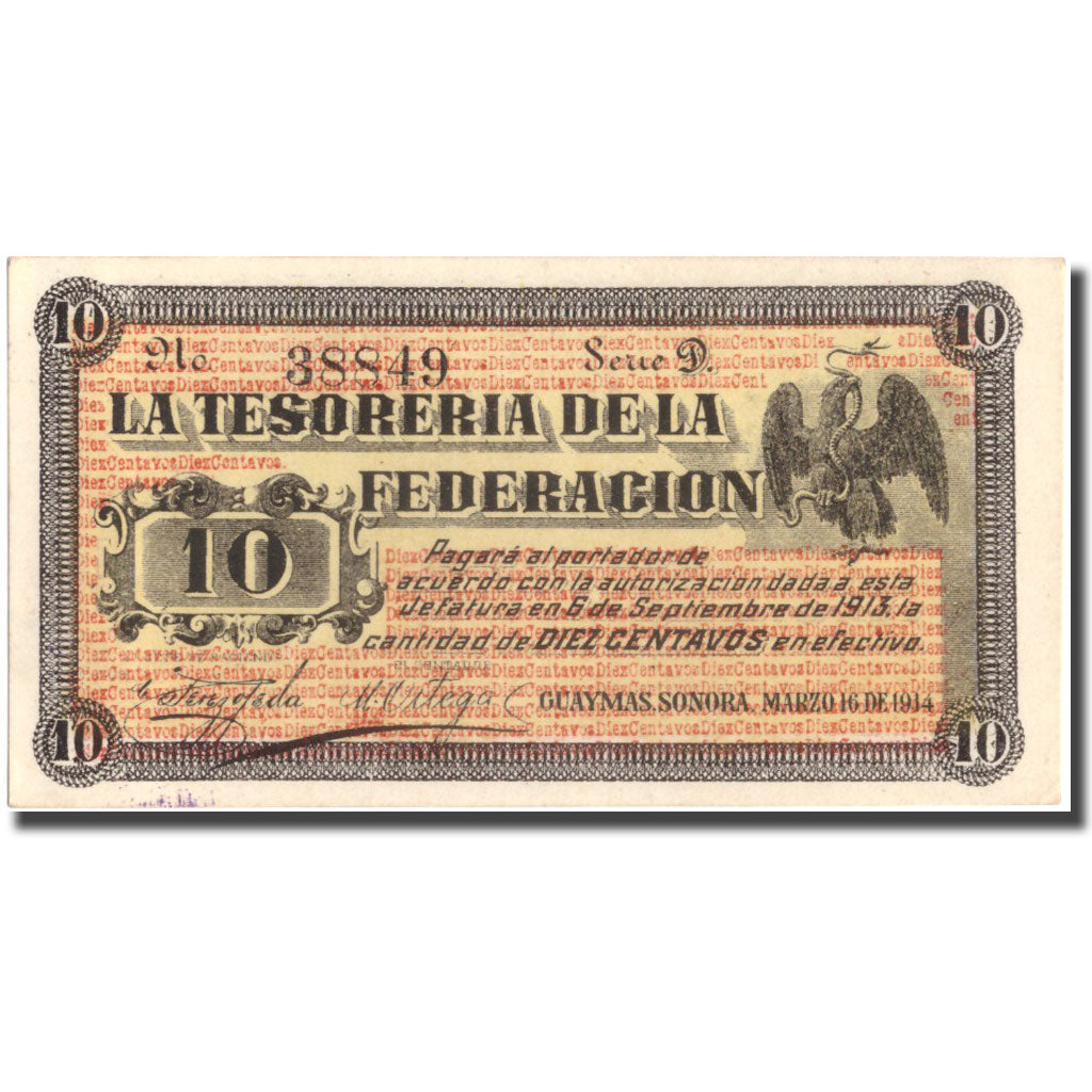 Banknote, Mexico - Revolutionary, 10 Centavos, 1914, 1914-03-16, KM:S1058
