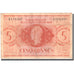 French Equatorial Africa, 5 Francs, 1943-1945 Marianne, Undated (1944-45)