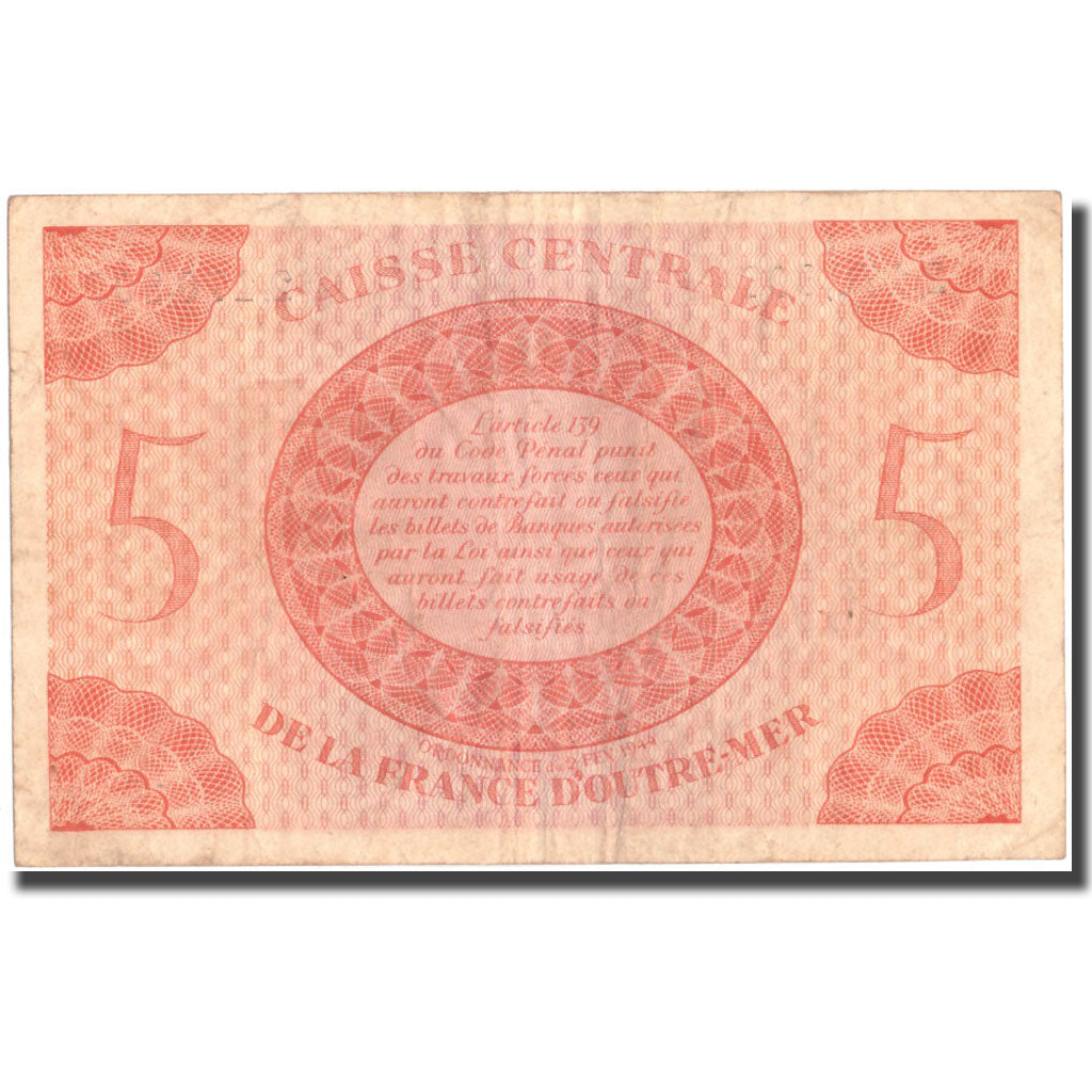 French Equatorial Africa, 5 Francs, 1943-1945 Marianne, Undated (1944-45)