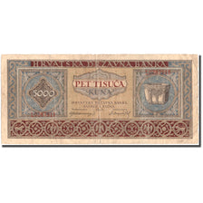 Banknote, Croatia, 5000 Kuna, 1943, 1943-09-01, KM:13a, VF(30-35)