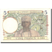 Banconote, Africa occidentale francese, 5 Francs, 1937, 1937-08-12, KM:21, SPL-