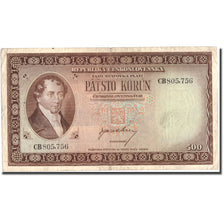 Banknote, Czechoslovakia, 500 Korun, undated 1945, KM:64a, VF(30-35)
