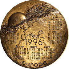 France, Medal, Calendrier, Femme nue et Taureau, Europe, 1996, Mayot, MS(63)