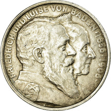 Munten, Duitse staten, BADEN, Friedrich I, 5 Mark, 1906, Karlsruhe, ZF+, Zilver
