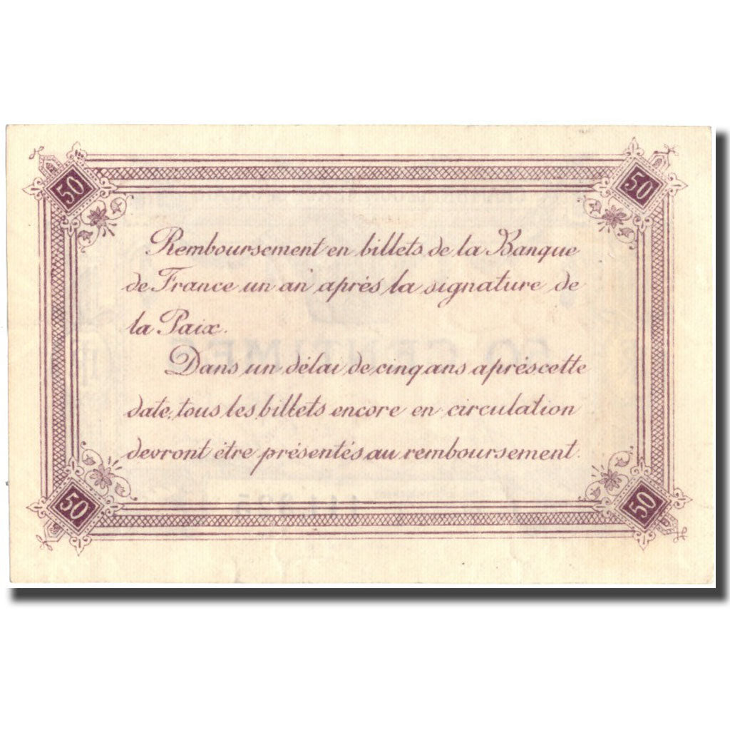 France, Calais, 50 Centimes, 1918, AU(55-58)