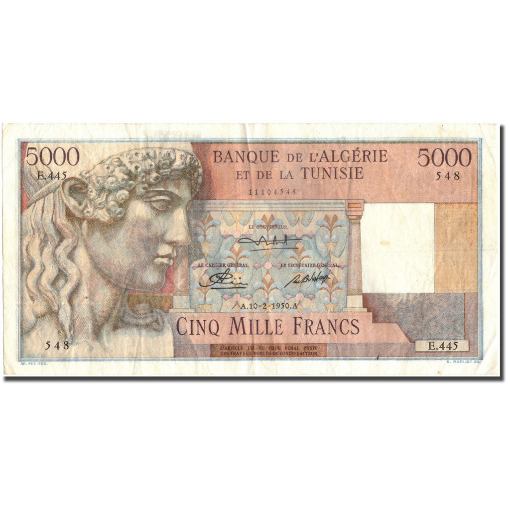 Banknote, Algeria, 5000 Francs, 1950, 1950-02-10, KM:109a, VF(30-35)