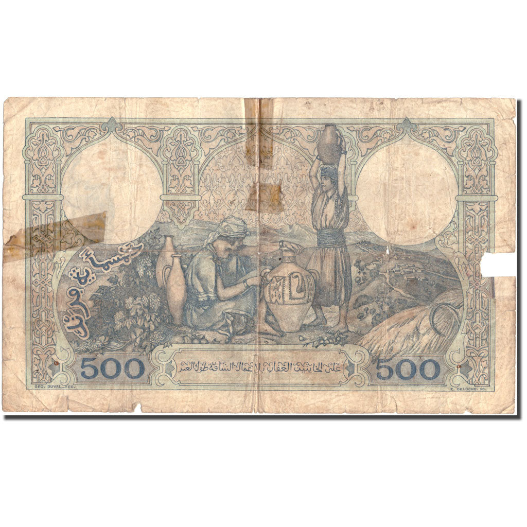 Banknote, Algeria, 500 Francs, 1938, 1938-09-21, KM:82, VG(8-10)