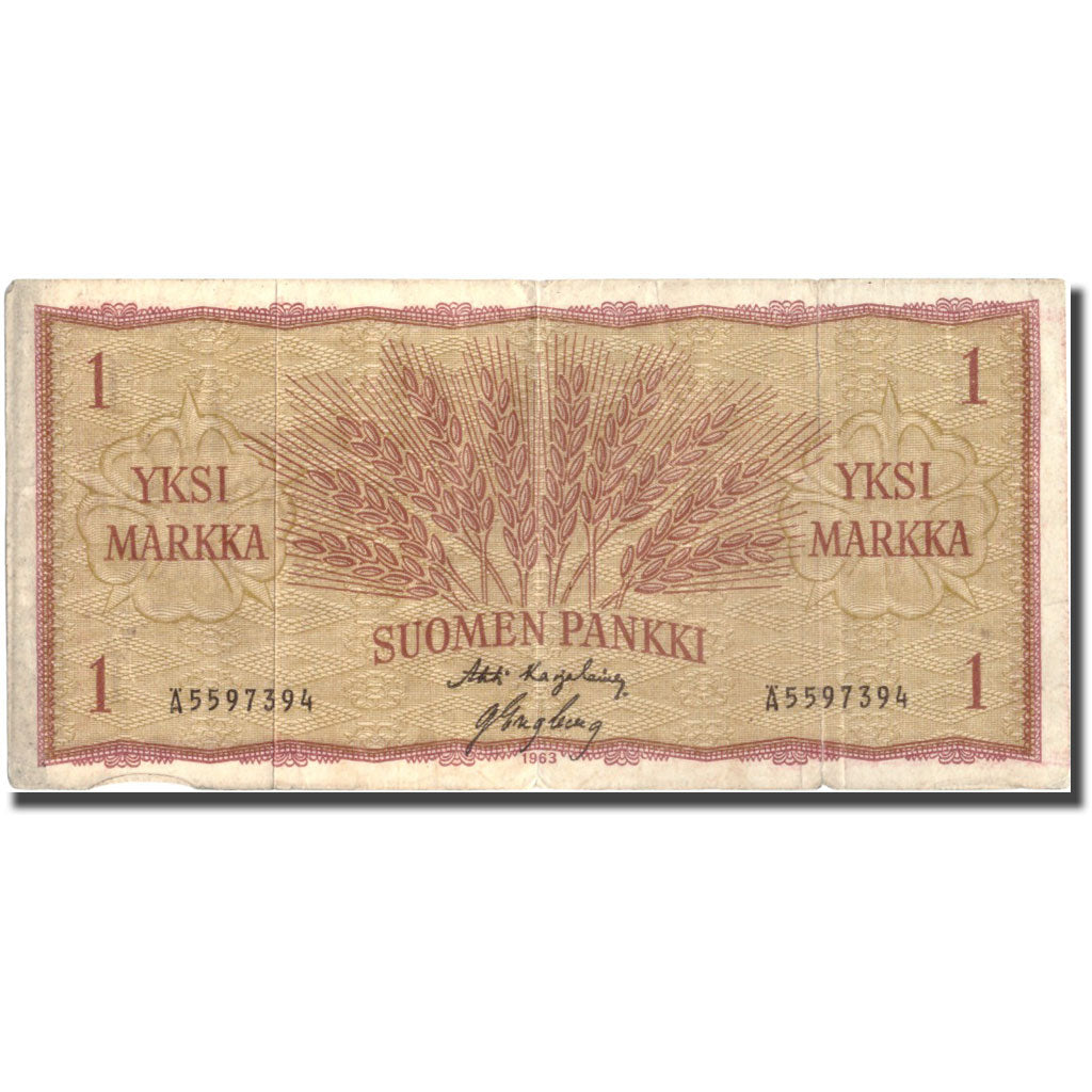 Banknote, Finland, 1 Markka, 1963, 1963, KM:98a, F(12-15)