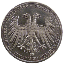 GERMAN STATES, 2 Gulden, 1848, KM #338, MS(60-62), Silver, 21.20