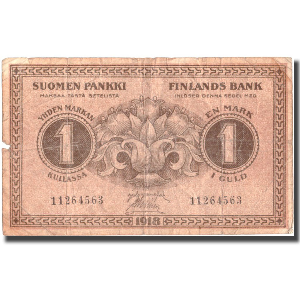 Banknote, Finland, 1 Markka, 1918, 1918, KM:35, VG(8-10)