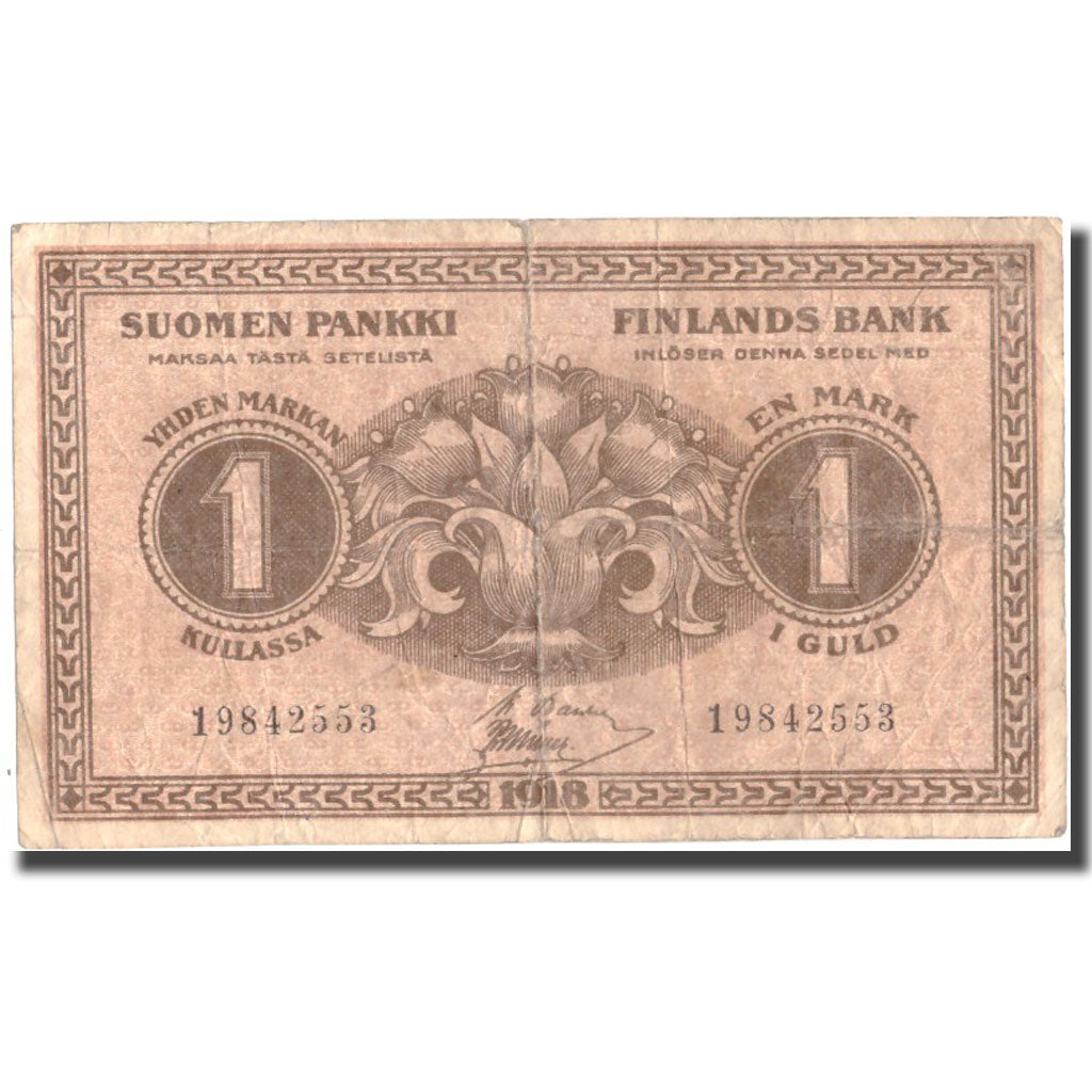 Banknote, Finland, 1 Markka, 1918, 1918, KM:35, VF(20-25)