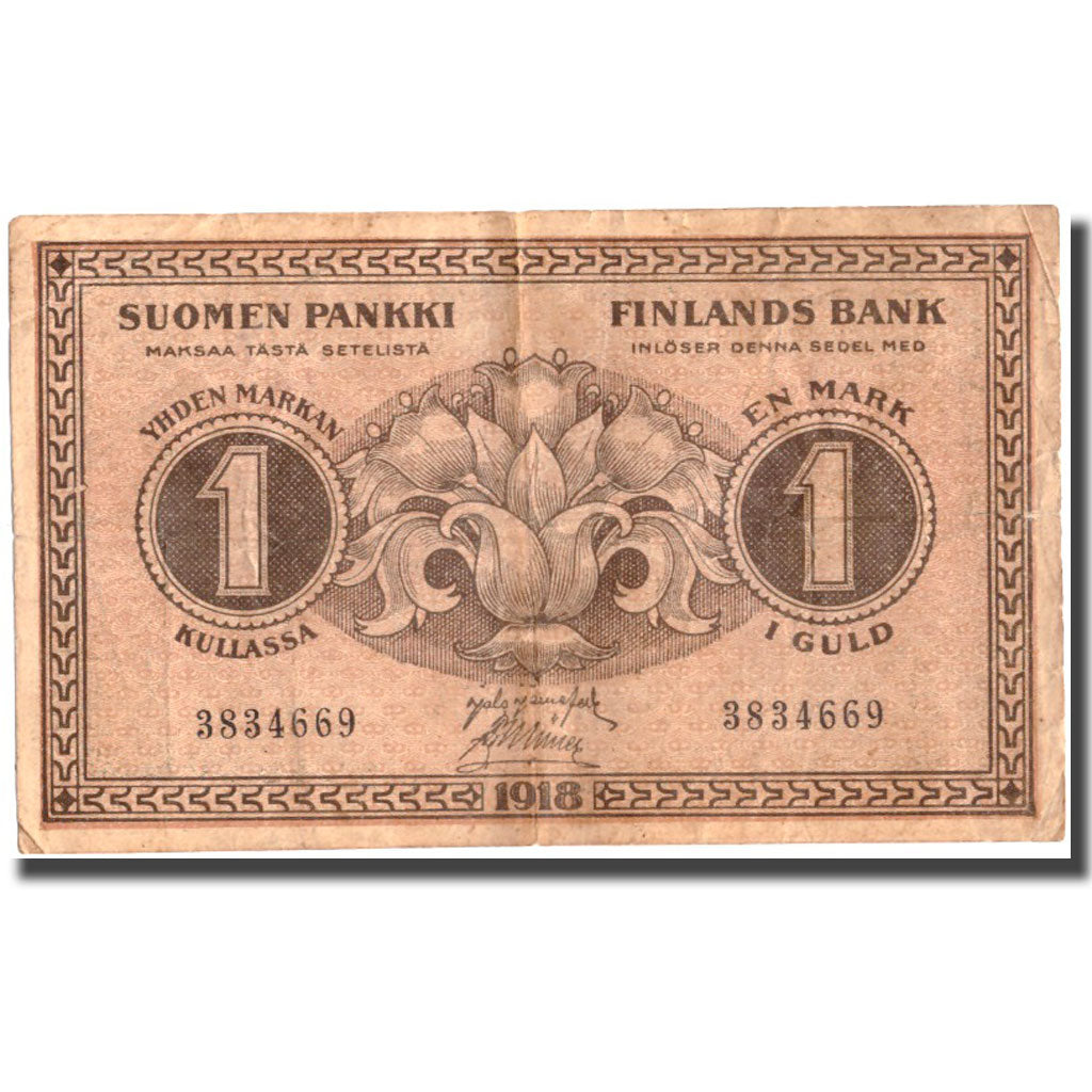 Banknote, Finland, 1 Markka, 1918, 1918, KM:35, VF(20-25)