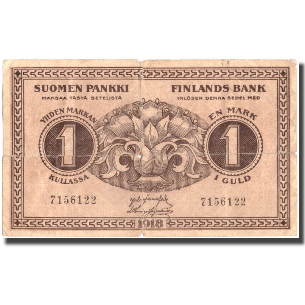 Banknote, Finland, 1 Markka, 1918, 1918, KM:35, VG(8-10)