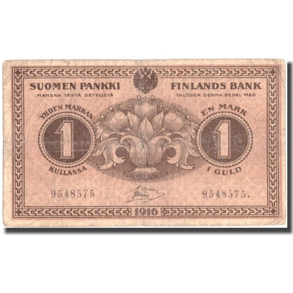 Banknote, Finland, 1 Markka, 1916, 1916, KM:19, VF(20-25)