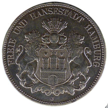 Germany, 5 Mark, 1907, Hambourg, KM #293, VF(30-35), Silver, 27.80