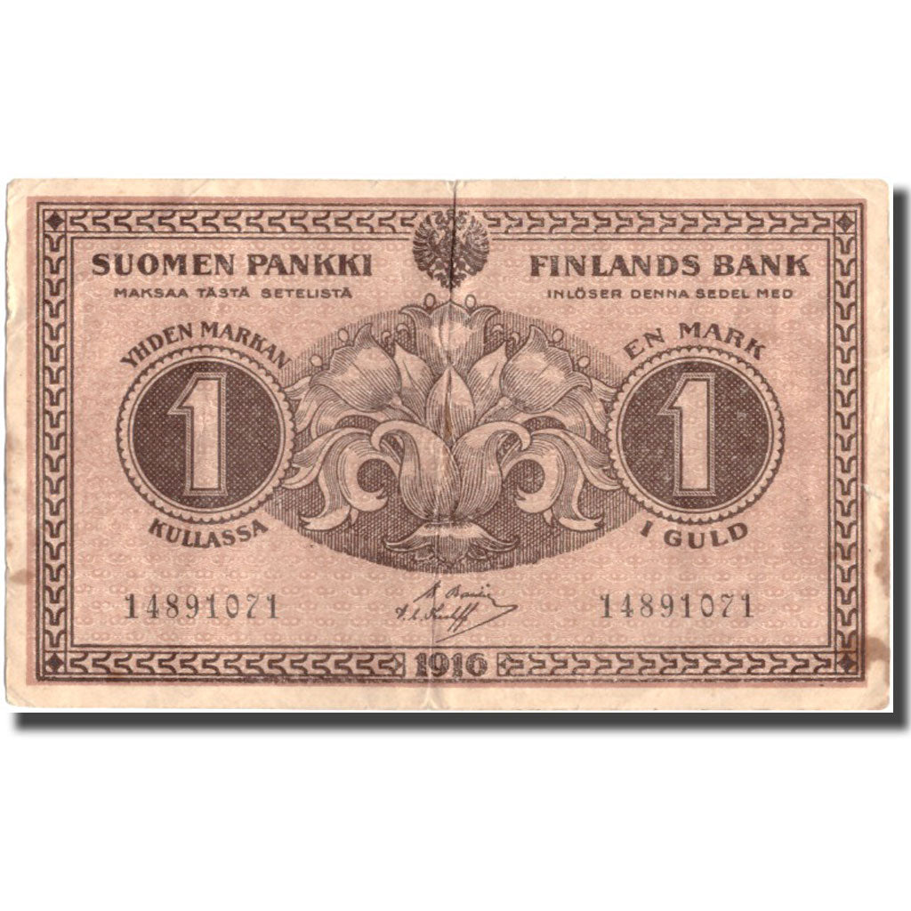 Banknote, Finland, 1 Markka, 1916, 1916, KM:19, F(12-15)