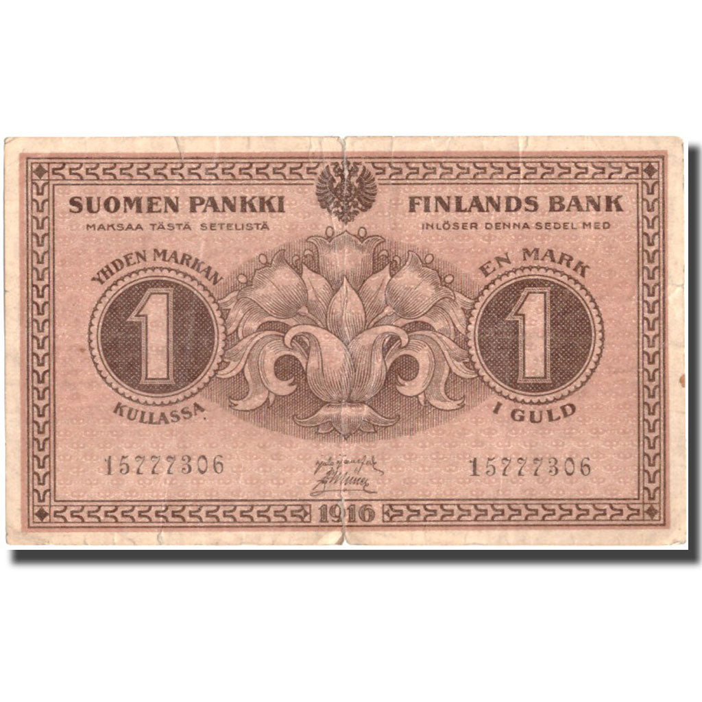 Banknote, Finland, 1 Markka, 1916, 1916, KM:19, VF(20-25)