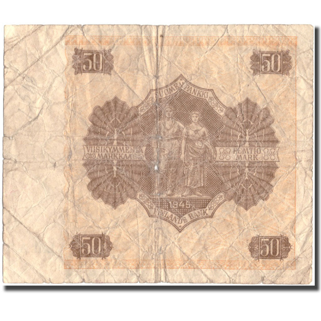 Banknote, Finland, 50 Markkaa, 1945, 1945, KM:87, VG(8-10)