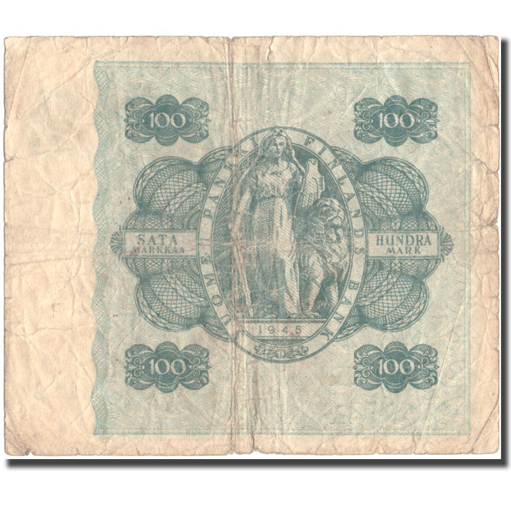 Billete, 100 Markkaa, 1945, Finlandia, 1945, KM:80a, RC