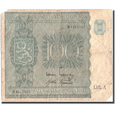 Banknote, Finland, 100 Markkaa, 1945, 1945, KM:80a, VG(8-10)