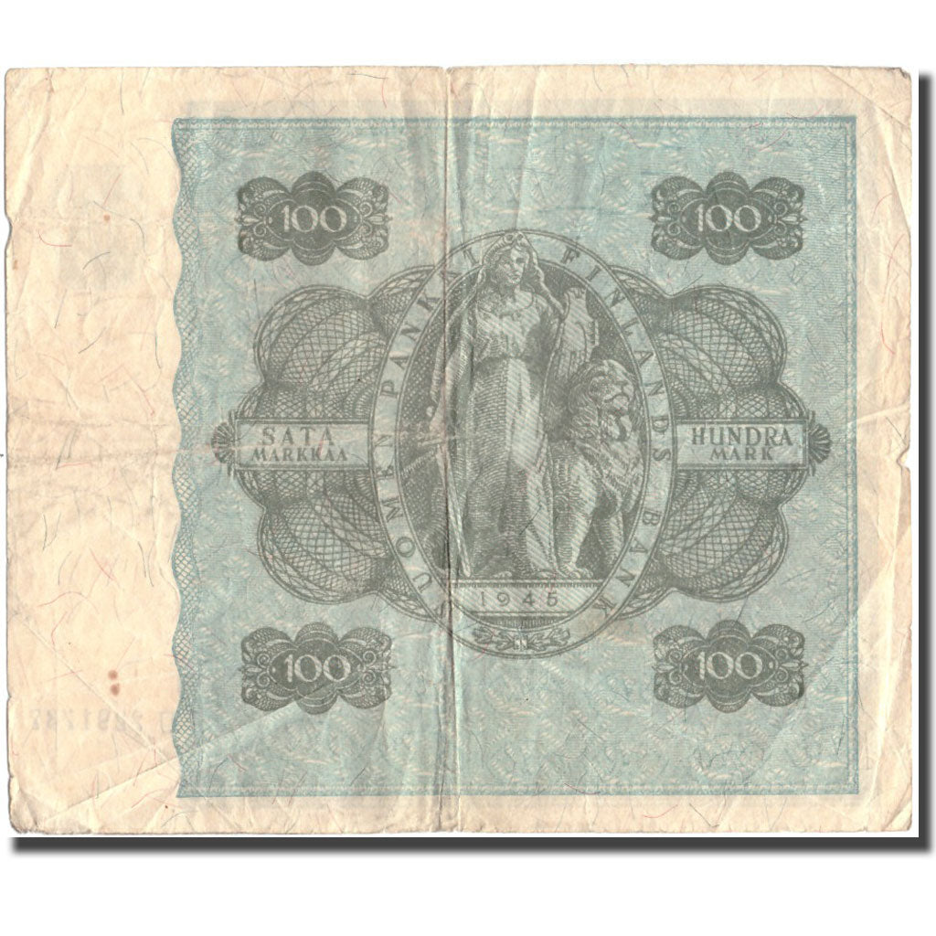 Banknote, Finland, 100 Markkaa, 1945, 1945, KM:88, VG(8-10)