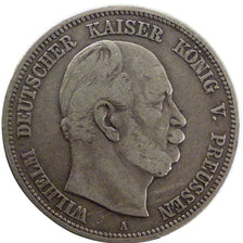 GERMAN STATES, 5 Mark, 1874, Berlin, KM #503, VF(20-25), Silver, 27.40
